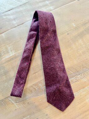 Yves Saint Laurent Necktie Heather Mist Wool Mauve Vintage